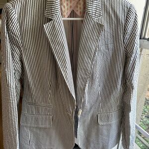 J.Crew vintage seersucker (blue/white - size 8)